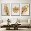 Toile Moderne Ayatul Kursi Marbre Beige Doré - 12