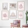 Toile Allah en Marbre Rose