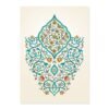 Toile Arabesque Florale en Turquoise - 4