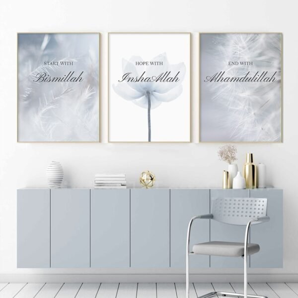 Toile Bleue Insha Allah Pissenlit Fleuri - 2