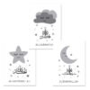 Poster pour Enfants de Nuages et Lune en Gris - 8
