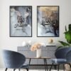 Toile Calligraphie Subhan Allah Gris Doré - 12
