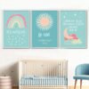 Poster Personnalisé Bismillah avec Arc-en-ciel pour Chambre d'Enfant