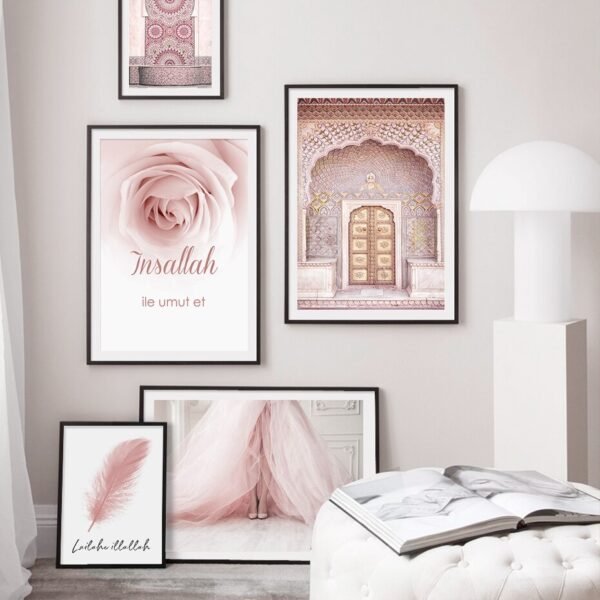 Toile Bismillah et Fleurs Roses pour Chambre - 2