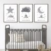 Poster pour Enfants de Nuages et Lune en Gris - 3