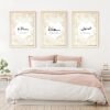 Toile Murale Dorée Bordure Florale - 8