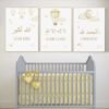 Toile Enfant Beige Allahuakbar Lune Étoiles