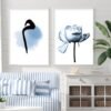 Toile Calligraphie Arabe en Aquarelle Bleue - 8