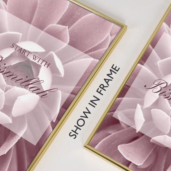 Toile Florale Marbre Rose Doré - 8