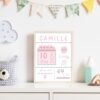 Affiche de Naissance Personnalisée en Rose et Bleu - 3