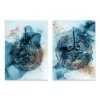Tableau Abstrait Allah en Bleu et Or - 1