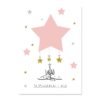 Toile Enfant Rose Doré Étoiles Nuages - 18