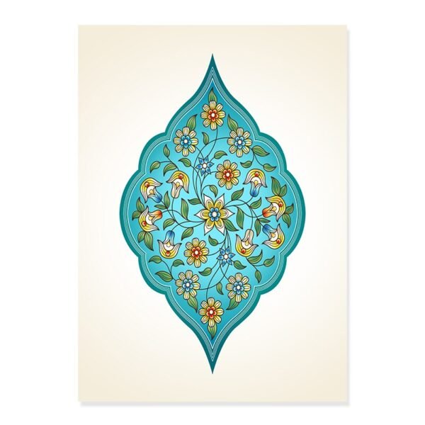 Toile Arabesque Florale en Turquoise - 5