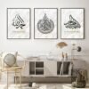 Toile Rose Florale Islamique