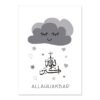 Poster pour Enfants de Nuages et Lune en Gris - 2