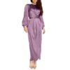 Abaya Satinée à Manches Bouffantes - 7