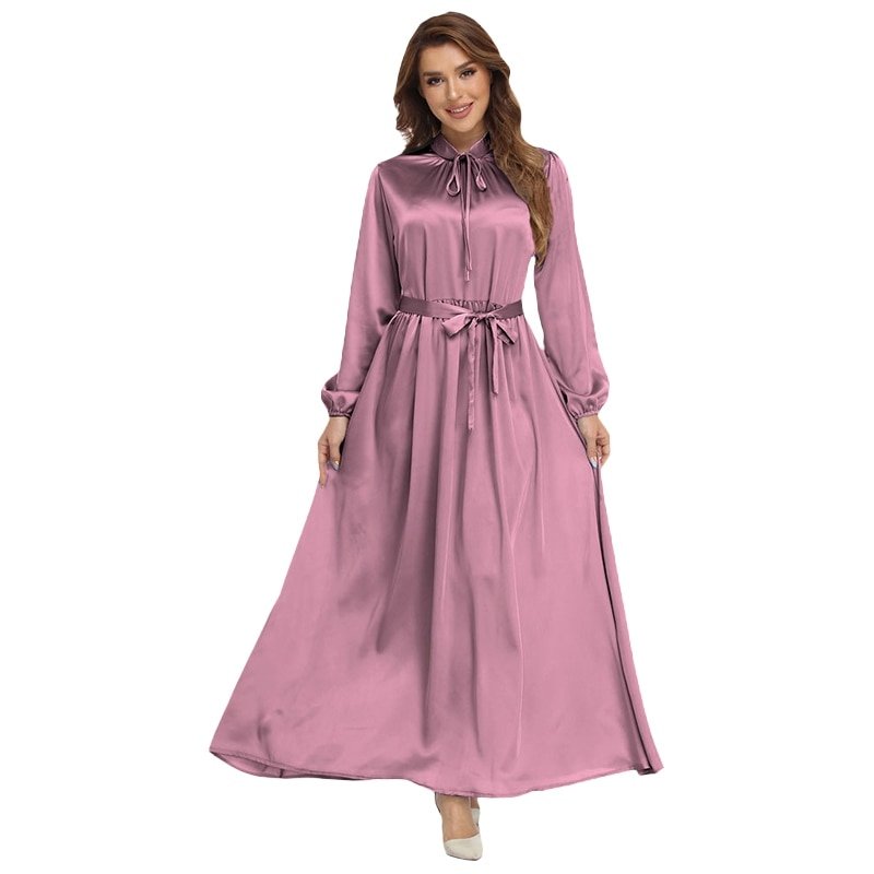 Robe Satinée Unie - 5