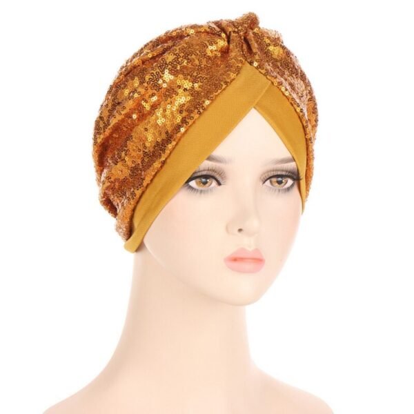 Turban à Sequins avec Nœud - 4