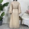 Abaya en Soie à Manches Lanterne - 4