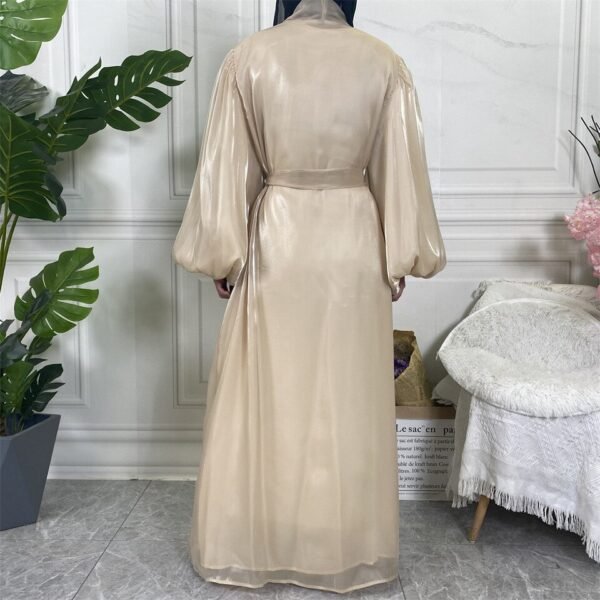 Abaya en Soie à Manches Lanterne - 4