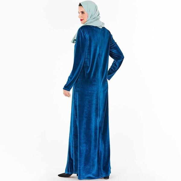 Abaya Velours Brodé Automne - 5