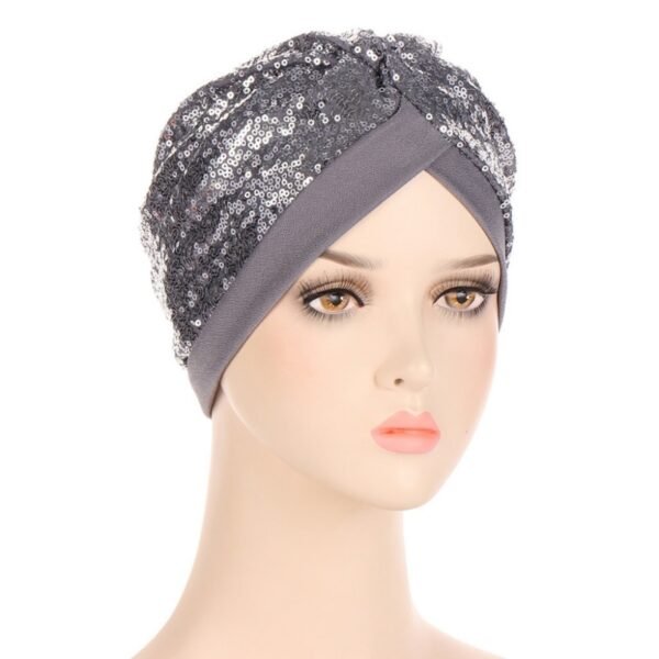 Turban à Sequins avec Nœud - 3