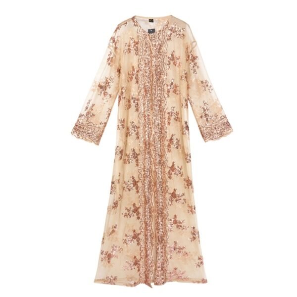 Abaya en Dentelle à Taille Haute - 5