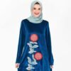 Abaya Velours Brodé Automne - 4