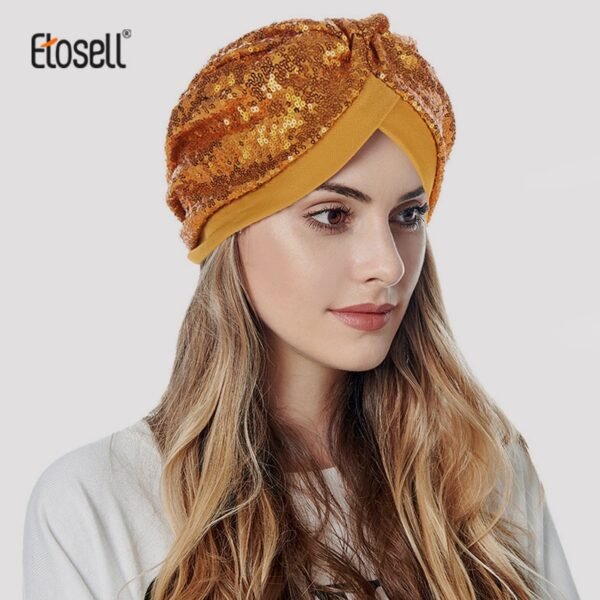 Turban à Sequins avec Nœud