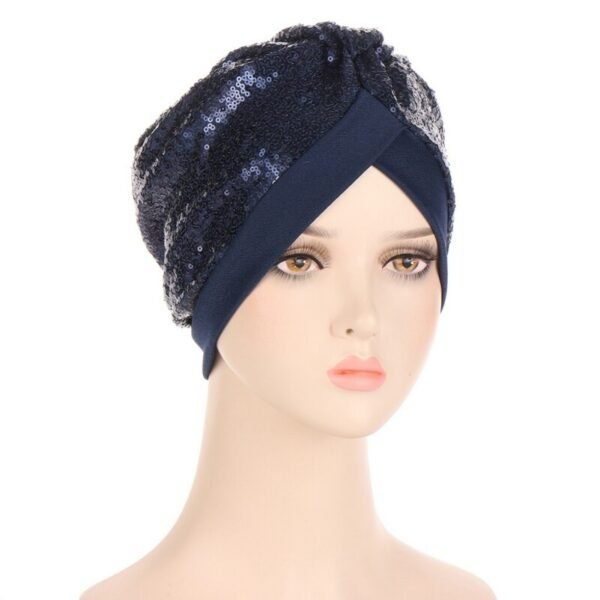 Turban à Sequins avec Nœud - 8