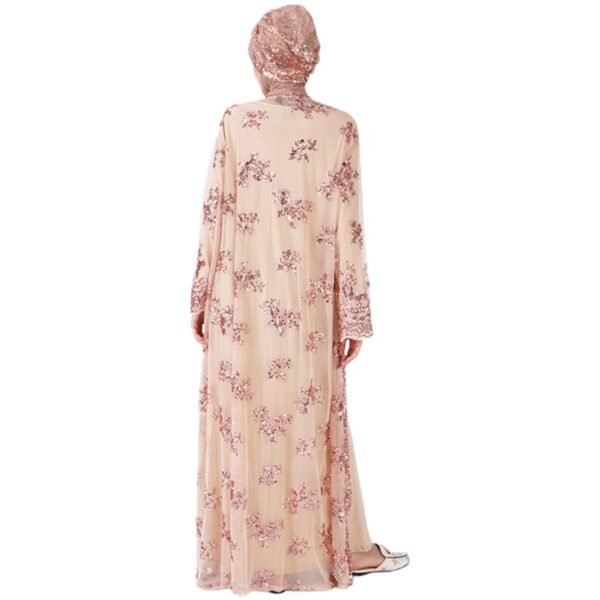 Abaya en Dentelle à Taille Haute - 4
