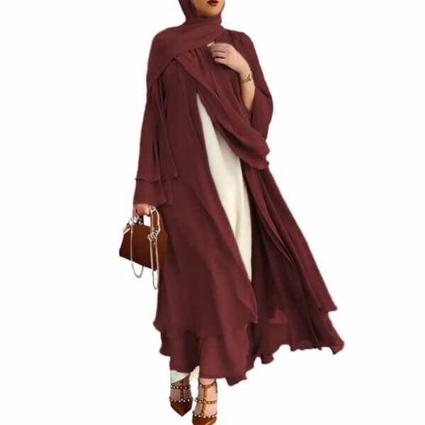Caftan Dubaï en Chiffon Ouvert - 10