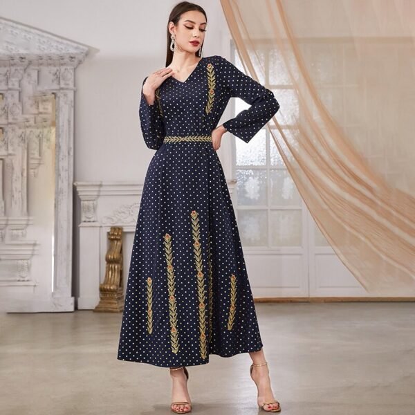 Abaya Maxi Élégante à Broderie - 3