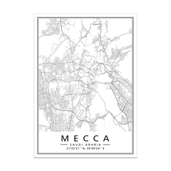 Toile Vie Dua Carte de La Mecque - 11