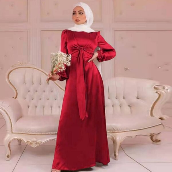 Abaya Satinée avec Ceinture - 8