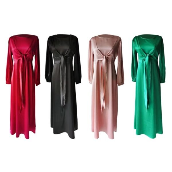 Abaya Satinée avec Ceinture - 7