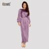 Abaya Satinée à Manches Bouffantes