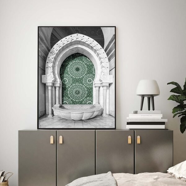 Toile Porte Grise Verte Sabr Shukr Kalimah - 8