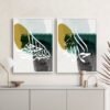 Tableau Abstrait Allah en Vert