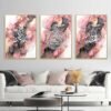 Toile Abstraite Or Rose Encre Liquide Coran - 9
