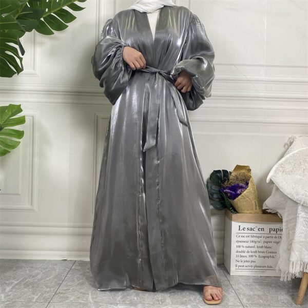 Abaya en Soie à Manches Lanterne - 7