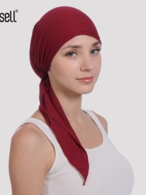 Bonnet de Hijab en Coton Côtelé