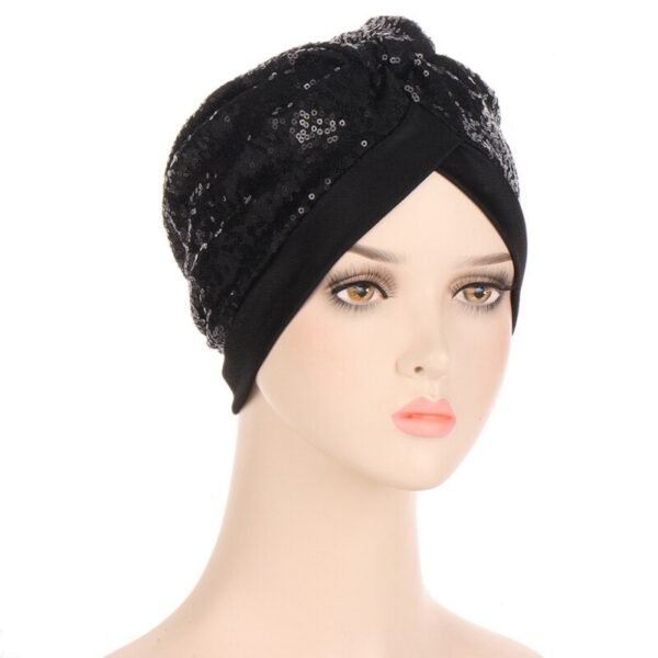 Turban à Sequins avec Nœud - 2