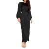 Abaya Satinée à Manches Bouffantes - 3