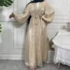 Abaya en Soie à Manches Lanterne - 1