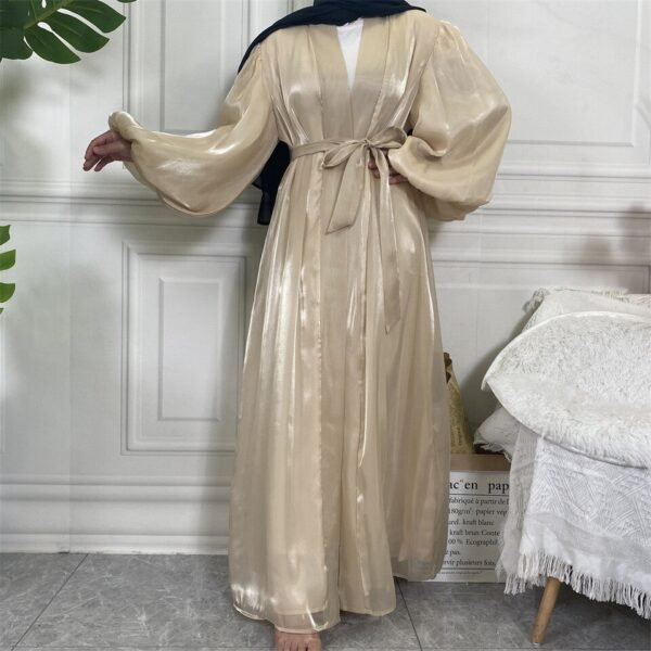 Abaya en Soie à Manches Lanterne - 1