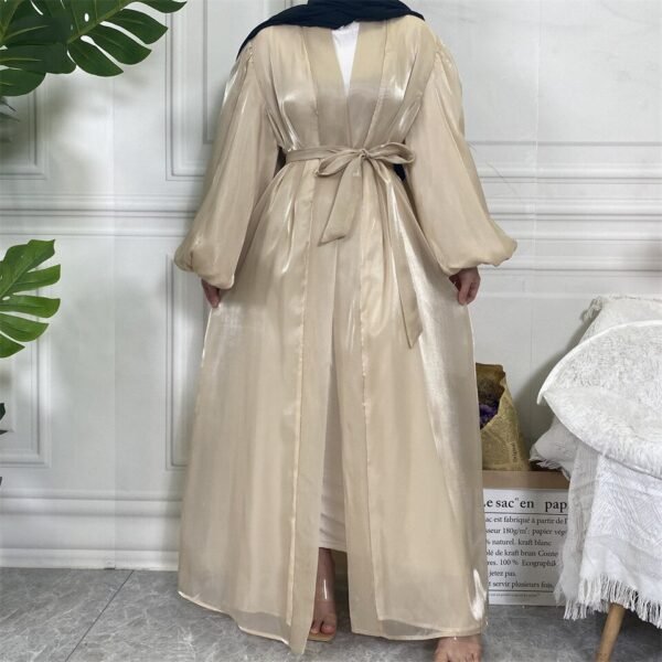 Abaya en Soie à Manches Lanterne