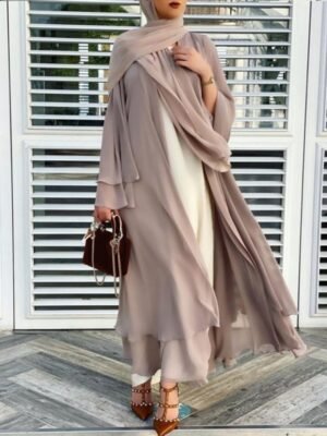 Caftan Dubaï en Chiffon Ouvert