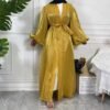 Abaya en Soie à Manches Lanterne - 9