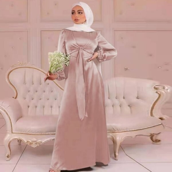 Abaya Satinée avec Ceinture - 5